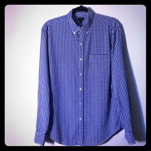 Men’s J Crew  blue gingham check button down med